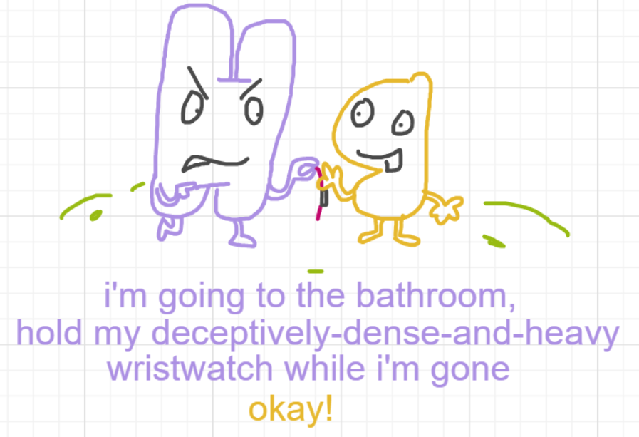 A panel from Ready Oar Knot, episode three of the Board Boards object show by Furretwalk/WalkingFurret.